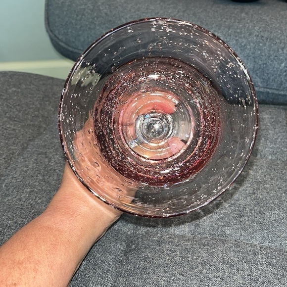 Hand Blown Bubble Glass Lilac Artland Water Goblet - Picture 3 of 4